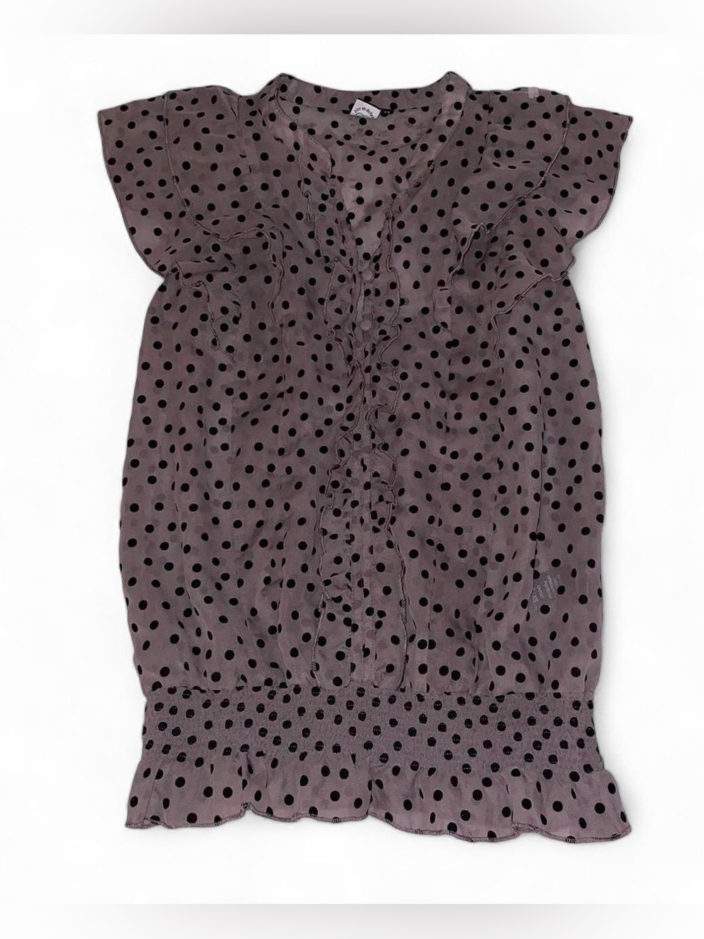 Twik mesh polka dot blouse